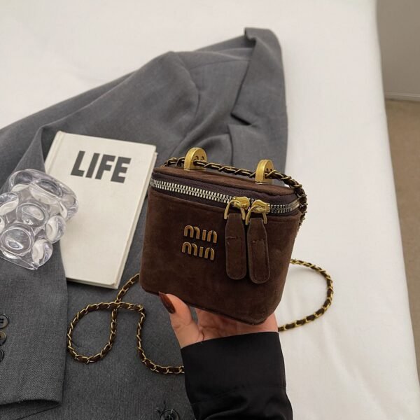 Frosted Retro Mi.U Small Square Bag Niche Design Women’S Chain Mini Lipstick Bag Personalized Shoulder Messenger Bag