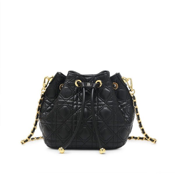 Premium Textured Small Bag Women’S 2026 New Popular Leather Rhombus Chain Messenger Bag Pearl Portable Bucket Bag