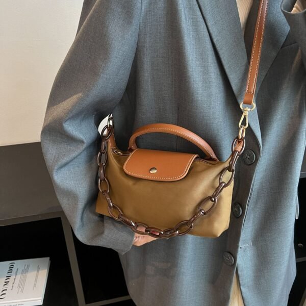 Retro Fashion Nylon Cloth Dragon Bags Xiang Handbag Shoulder Bag Premium Splicing Dumpling Bag Tide Messenger Bag