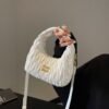 Niche Design Bag Pleated Cloud Bag Miu Tide Embroidery Thread Messenger Bag Portable Versatile Single Shoulder Crescent Bag