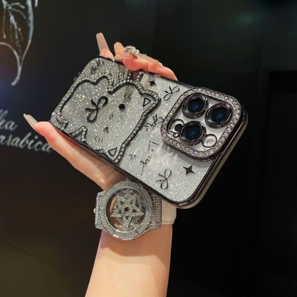 Cartoon Point Drill Mobile Phone Case Bow Gradual Change Glitter For IPhone17Promax Apple 16 Protective Case 15