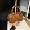 Light Luxury Pleated Embroidery Thread Bowling Bag Trendy Niche Versatile Ins Handbag Miu Home Pillow Single Shoulder Messenger Bag