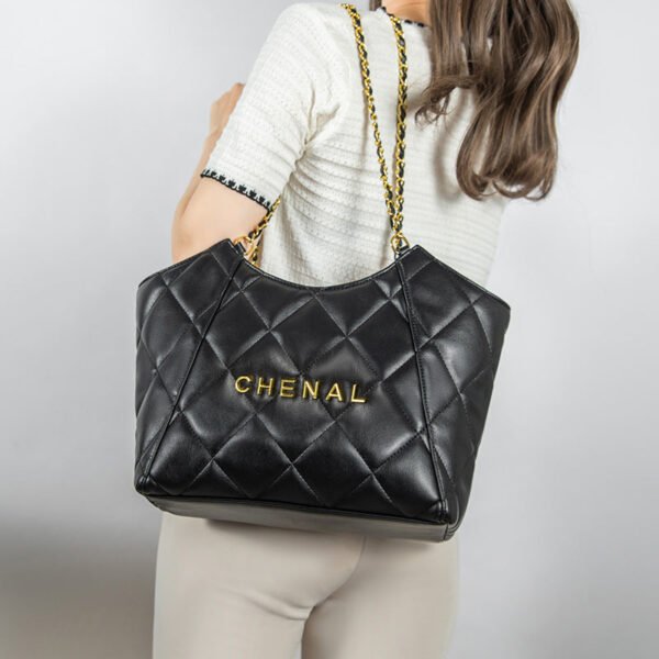 Premium Sense Spring And Summer Large-Capacity Tote Bag Women’S 2026 New Shoulder Bag Leather Rhombus Chain Bag