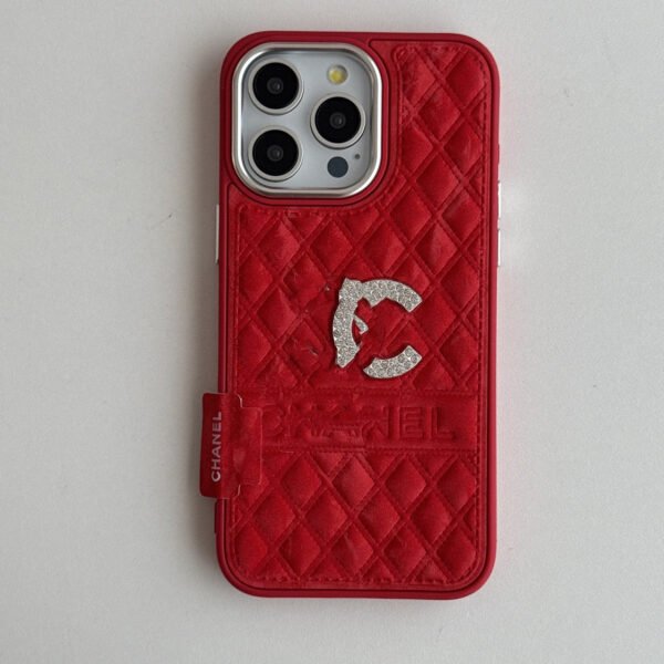 Flash diamond snow mountain velvet embossing tide brand is suitable for iPhone17Promax and leather Apple mobile phone case