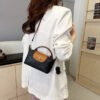 Genuine Leather Light Luxury Dragon Mini Xiang Dumpling Bag Top Layer Cowhide Trade One-Shoulder Crossbody Mobile Phone Dumpling Bag