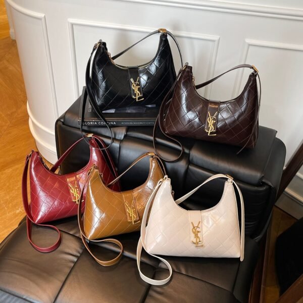 Poplar Forest Dumpling Bag, Premium Light Luxury Niche Single Shoulder Crossbody Fashion Commuter Diamond Underarm Bag