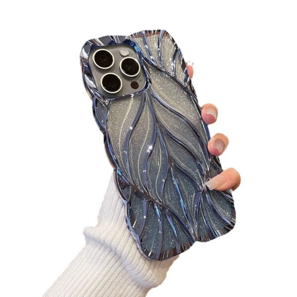 Gradual Change Glitter Art Three-Dimensional Leaves For IPhone17promax Electroplating Apple 16 Mobile Phone Case New