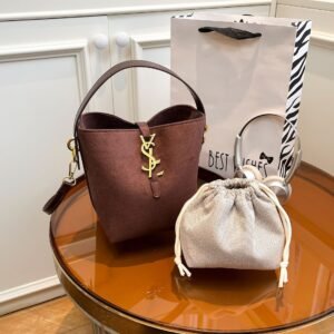 High Fashion Retro Poplar Forest Bucket Bag Bags Style Old Money Style Niche Design Trendy Messenger Bag