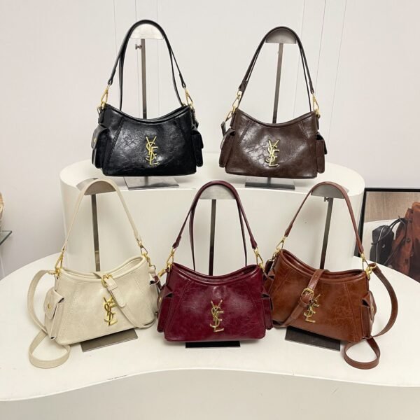 Fashion Retro Poplar Bags Shoulder Messenger Bag Large Capacity Trendy Texture Handbag Style Commuter Bucket Bag