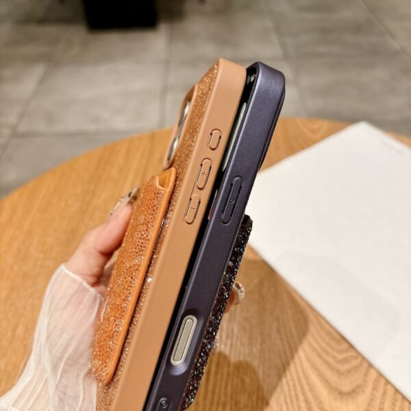 Applicable To IPhone17Promax Tide Brand Rhinestone Magnetic Card Bag, Luxury High-End Card, Apple 16 Mobile Phone Case.