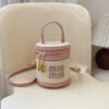 Stylish And Simple Woven Cylinder Bag Women’S Tide Version Of Miu Versatile Niche Shoulder Texture Crossbody Handbag