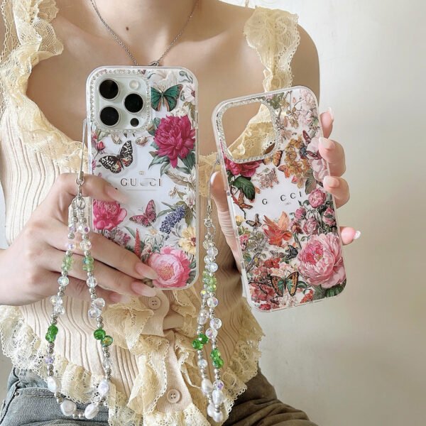 Flash Diamond Small Fragrant Wind Laser Butterfly Flower Tide Brand Acrylic For IPhone17Promax IPhone Case