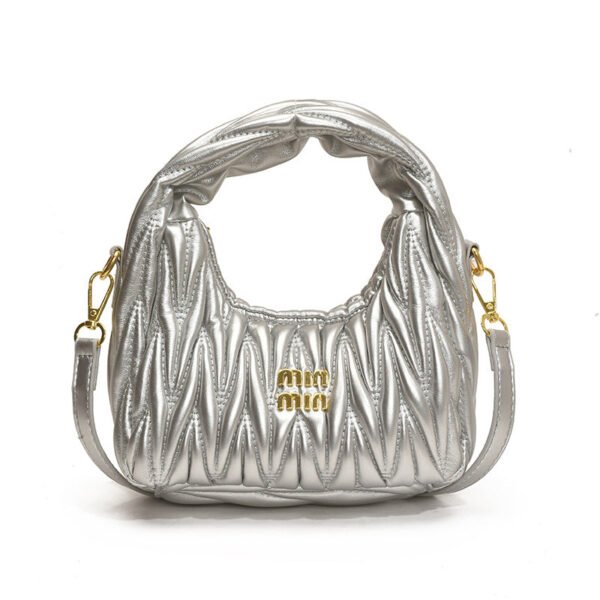 Pleated Miu Crescent Handbag Bag Light Luxury High-End Texture Versatile Messenger Niche Design European Beautiful Women Bag