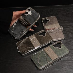 Premium Suede Chain Mobile Phone Case IPhone17Promax Original Light Luxury Apple 16 Mobile Phone Case