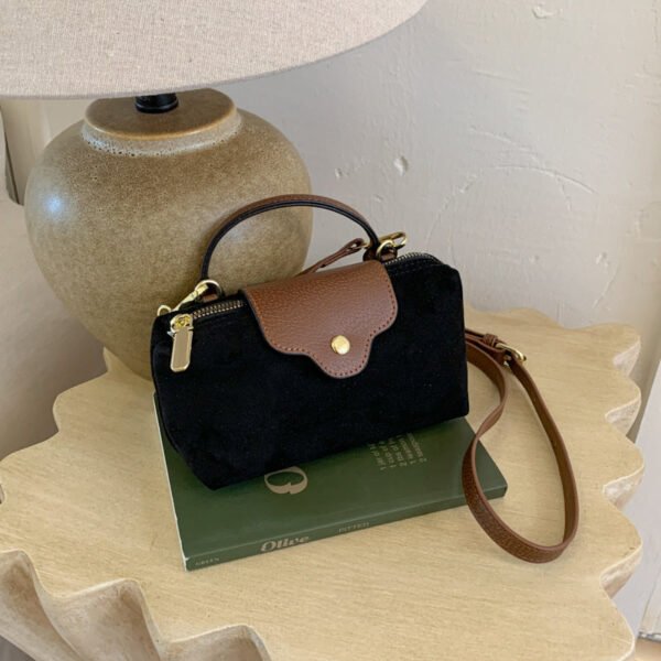 Niche Fashion Dragon Bags Xiang Handbag Suede Style Women’S Simple Splicing Dumpling Bag Single Shoulder Tide Messenger Bag