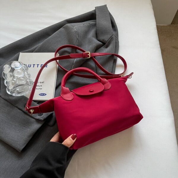 New Niche Light Luxury Dragon Bags Inlaid With Nylon Portable Shoulder Messenger Bag Contrasting Color Splicing Dumpling Bag