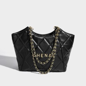 Leather Small Fragrant Wind Rhombus Chain Tote Bag Women'S Large-Capacity High-End Single Shoulder Messenger Bag 2026 New Trendy