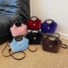 Light Luxury Handbag, Poplar Forest Woolen Wool Shoulder Vegetable Basket Bag, Trade Gas Messenger Bucket Bag