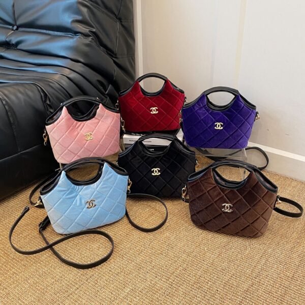 Light Luxury Handbag, Poplar Forest Woolen Wool Shoulder Vegetable Basket Bag, Trade Gas Messenger Bucket Bag