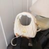 Pleated Miu Crescent Handbag Bag Light Luxury High-End Texture Versatile Messenger Niche Design European Beautiful Women Bag