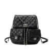 Caviar Leather 2026 New Trendy Small Fragrant Wind Diamond Chain Backpack Fashionable Versatile Frog Bag Women’S Backpack