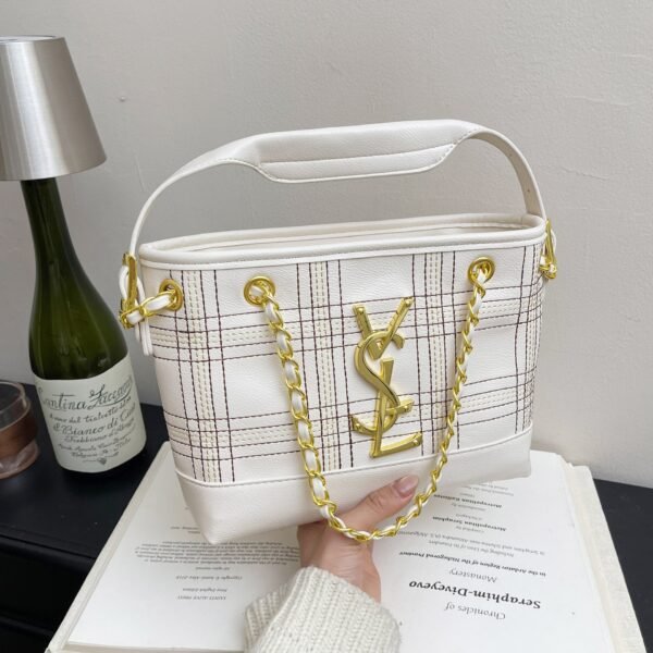 Poplar Forest Contrasting Color Splicing Plaid Chain Handbag Light Luxury Fashion Personalized Trade Tide Shoulder Messenger Bag