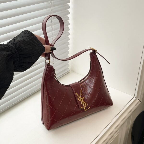 Poplar Forest Dumpling Bag, Premium Light Luxury Niche Single Shoulder Crossbody Fashion Commuter Diamond Underarm Bag