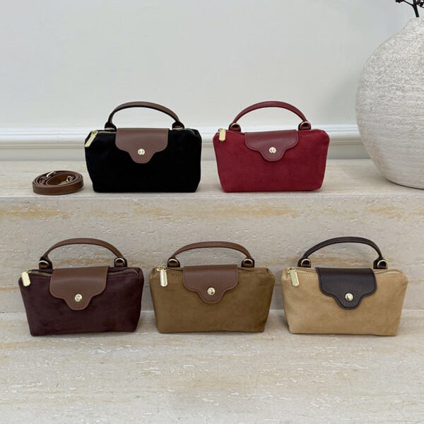 Niche Fashion Dragon Bags Xiang Handbag Suede Style Women’S Simple Splicing Dumpling Bag Single Shoulder Tide Messenger Bag