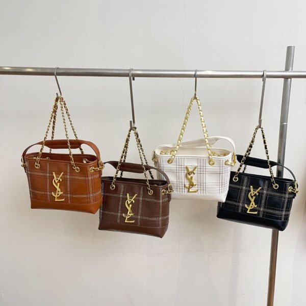 Poplar Forest Contrasting Color Splicing Plaid Chain Handbag Light Luxury Fashion Personalized Trade Tide Shoulder Messenger Bag