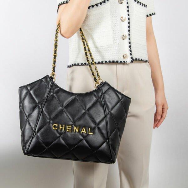 Premium Sense Spring And Summer Large-Capacity Tote Bag Women’S 2026 New Shoulder Bag Leather Rhombus Chain Bag