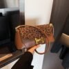 Premium Texture Poplar Forest Fashion Handbag Women’S Bag Personalized Leopard Print Shoulder Bag Retro Style Messenger Small Square Bag
