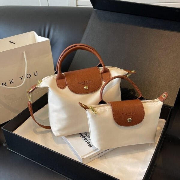 New Light Luxury Dragon Bags Xiang Nylon Splicing Trend Large Capacity Tote Portable Shoulder Messenger Bag