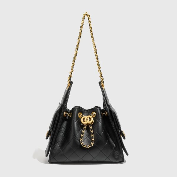 Leather 2026 New 25bag Mini Drawstring Hobo Bag Premium Diamond Chain Underarm Bag Female