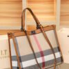 Leather Plaid Portable Tote Bag Women’S 2026 New Summer Fashion Large-Capacity High-End Shoulder Commuter Bag