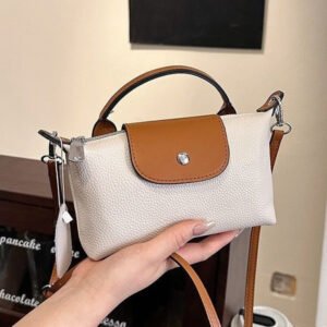 Genuine Leather Light Luxury Dragon Mini Xiang Dumpling Bag Top Layer Cowhide Trade One-Shoulder Crossbody Mobile Phone Dumpling Bag