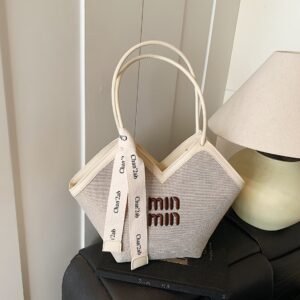 Niche Large-Capacity Tote Bag Miu Casual Embroidery Women'S Underarm Portable Commuter Tide Shoulder Bag