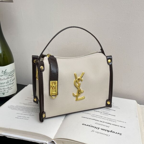 Fashion Poplar Forest Box Retro Handbag Matte Casual Simple Shoulder Messenger Bag Premium Light Luxury Commuter Bag