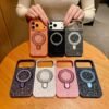 Luxury Rhinestone Magnetic Suction Bracket Protective Case Is Suitable For IPhone17Promax Popular Apple Phones