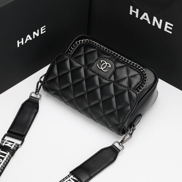 This Year’S Popular 2026 New Diamond Chain Bag, Leather Bag, Wide Shoulder Strap, Single Shoulder Messenger Bag, Bag For Women