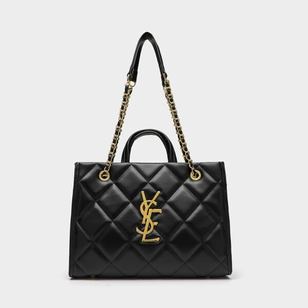 Leather Bag Women’S 2026 New Large-Capacity Small Fragrant Wind Diamond Tote Bag Premium Chain Shoulder Handbag