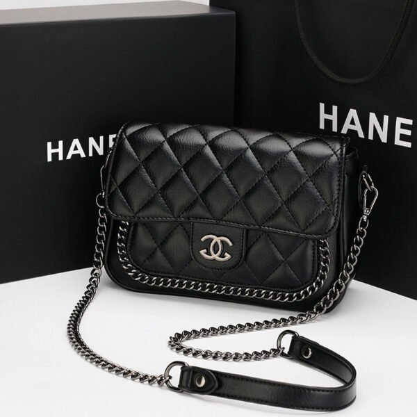 This Year’S Popular 2026 New Diamond Chain Bag, Leather Bag, Wide Shoulder Strap, Single Shoulder Messenger Bag, Bag For Women