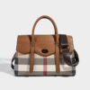 2026 New Leather Plaid Large-Capacity Portable Commuter Tote Bag Women’S Versatile Niche High-End Messenger Bag