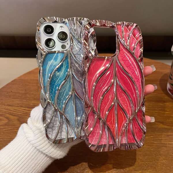 Applicable To IPhone17promax Light Luxury Non-Slip Three-Dimensional Leaves Apple 17 Mobile Phone Case Anti-Drop Explosion