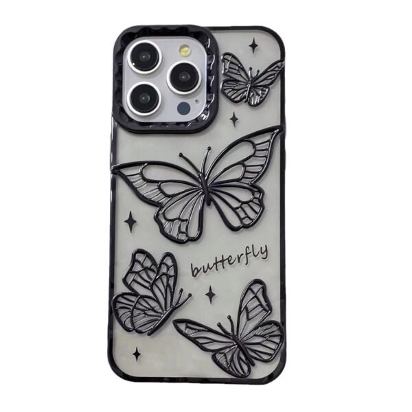 Electroplated Three-Dimensional Bow For Apple 16Promax Transparent IPhone15 Light Luxury 14 Mobile Phone Case Internet Celebrity