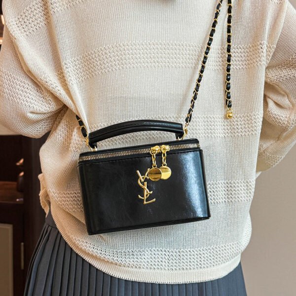 Poplar Forest Small Square Bag Chain Light Luxury Bags Simple Trendy Box Bag Fashion Messenger Portable Women’S Bag