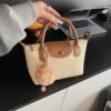 Portable Dumpling Bag, Long Bags, Commuting Splicing, Shoulder Messenger Bag, Light Luxury Trendy Women’S Bag