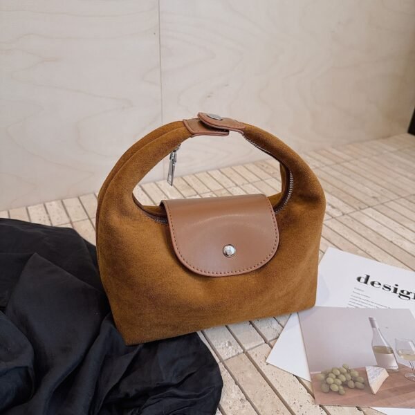Suede Suede Handbag Longbaoxiang Lunch Box Fashion Casual Tofu Bag Texture Versatile Shoulder Messenger Bag