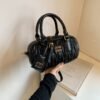 Light Luxury Pleated Embroidery Thread Bowling Bag Trendy Niche Versatile Ins Handbag Miu Home Pillow Single Shoulder Messenger Bag