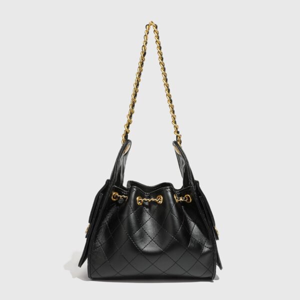 Leather 2026 New 25bag Mini Drawstring Hobo Bag Premium Diamond Chain Underarm Bag Female