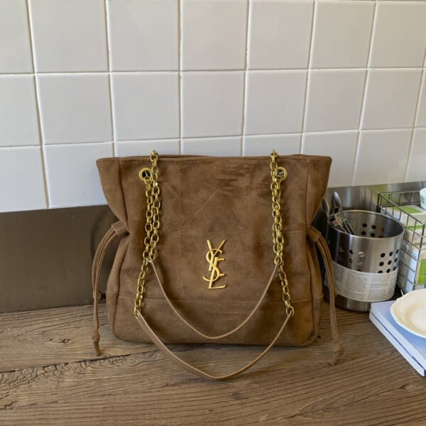 Vintage Chain Tote Bag Poplar Forest Suede Bags Premium Trendy Large Capacity Commuter Shoulder Underarm Mother And Child Bag